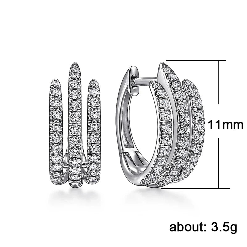 Three Line Claw Hoop Earrings