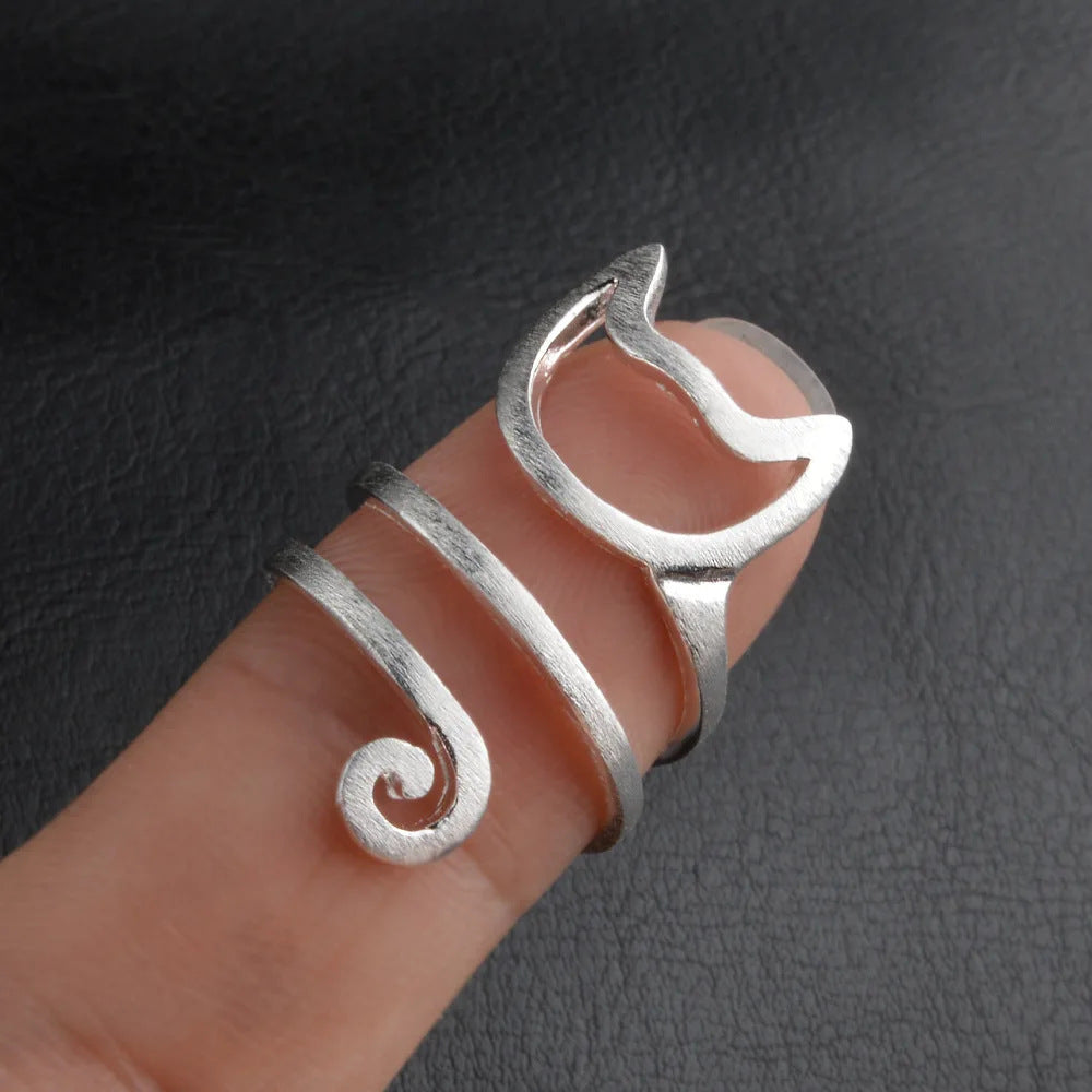 Winding Hook Knitted Sweater Cat Ring