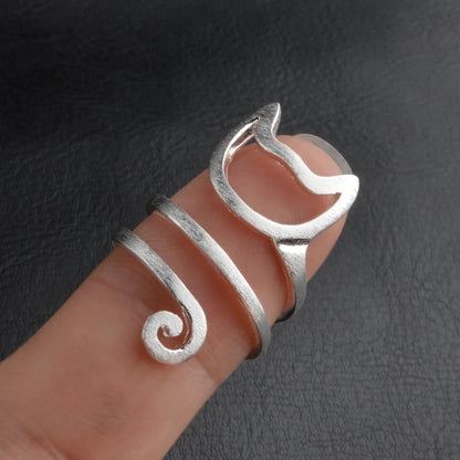 Winding Hook Knitted Sweater Cat Ring