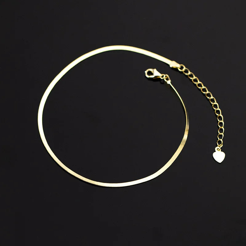Gold Glossy Snake Bone Anklet