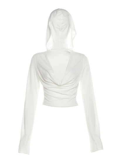Sexy Hooded Short Tops Women&