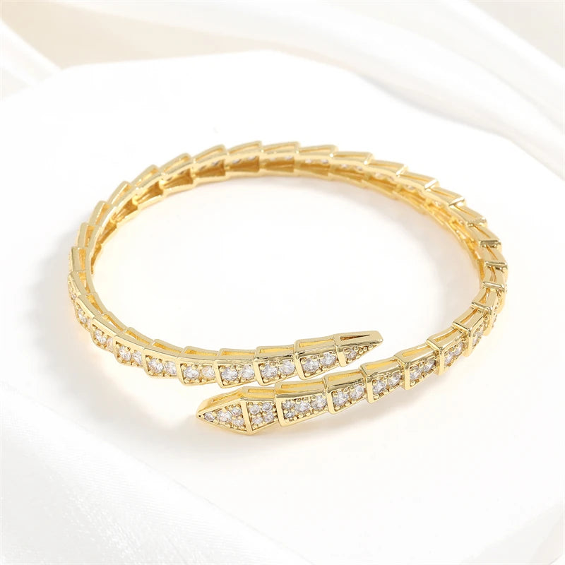 Snake Bone Open Bangles Bracelet