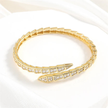 Snake Bone Open Bangles Bracelet