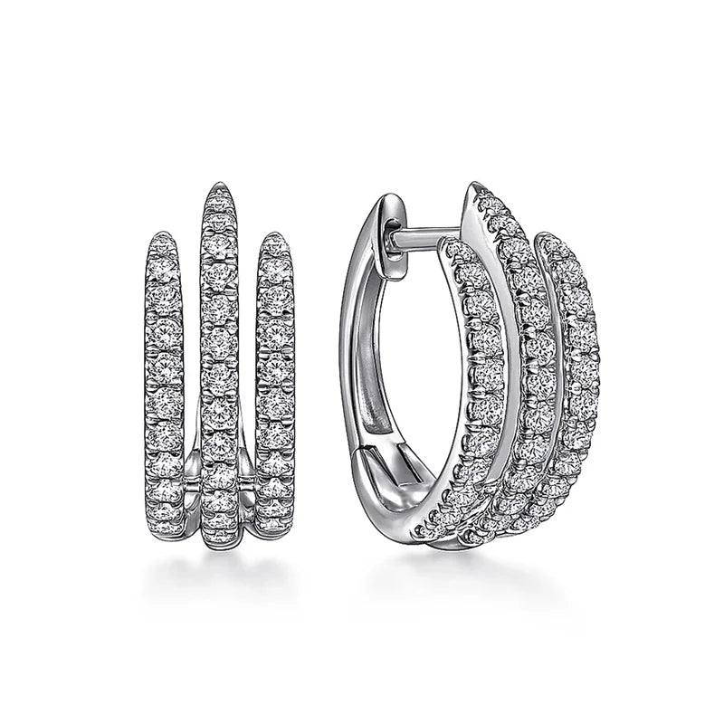 Three Line Claw Hoop Earrings