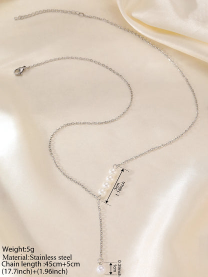 Minimalist imitation Pearl Necklaces