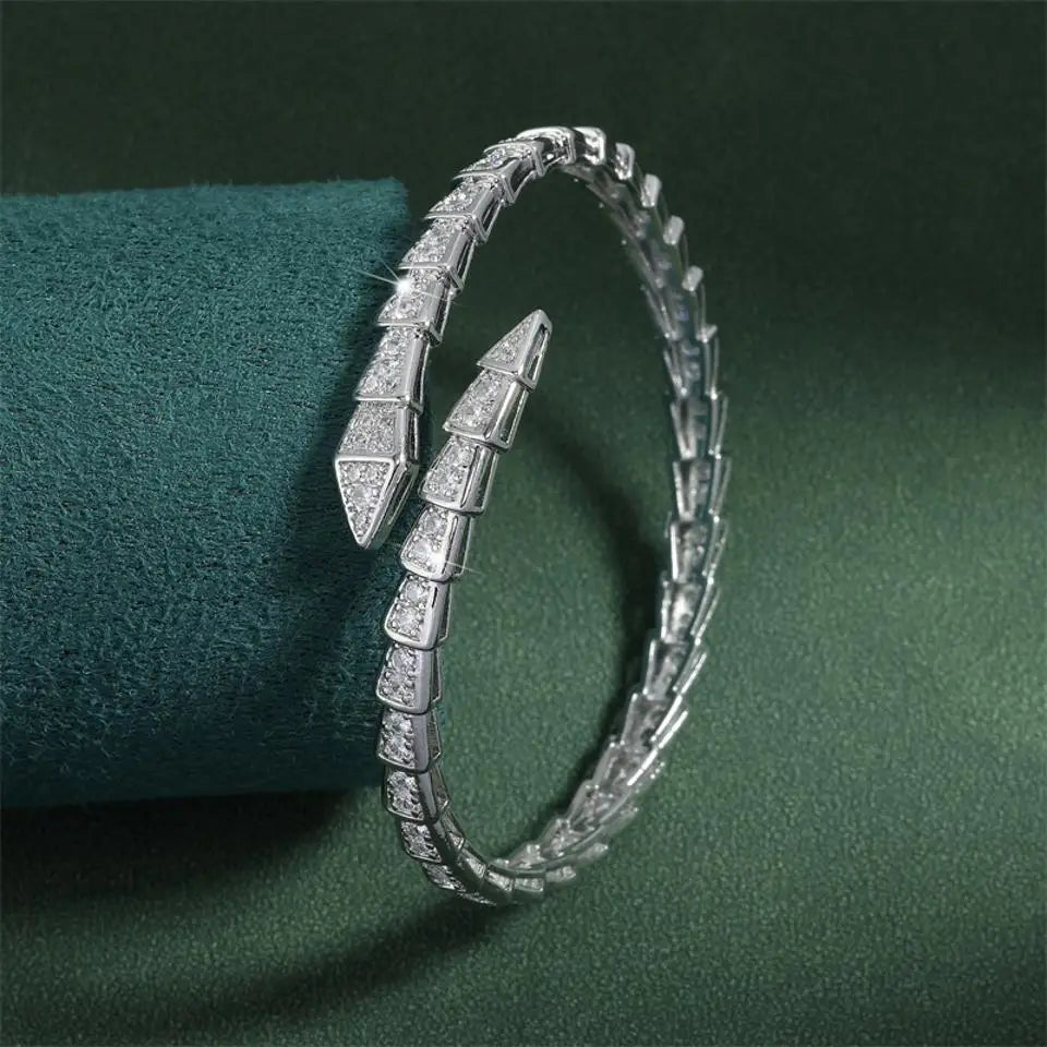Snake Bone Open Bangles Bracelet