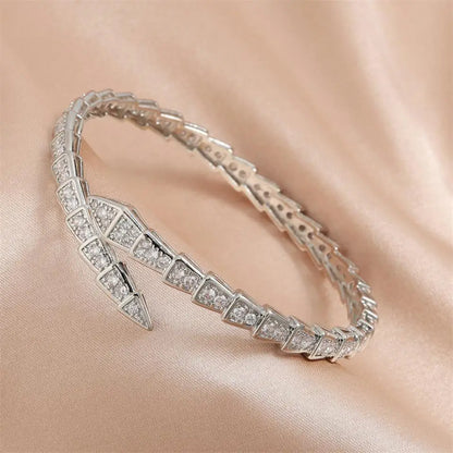 Snake Bone Open Bangles Bracelet