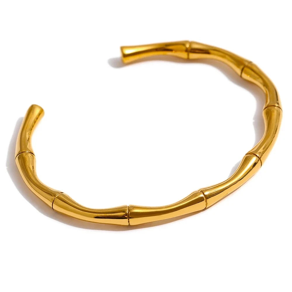 Bamboo Cuff Bangle Bracelet
