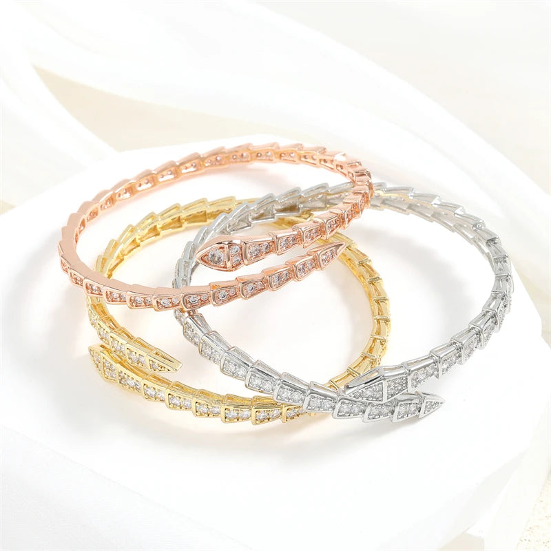 Snake Bone Open Bangles Bracelet