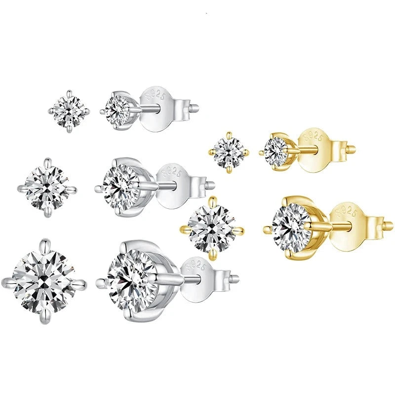 Moissanite Earrings 4-prong moissanite stones