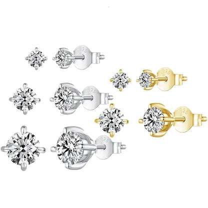 Moissanite Earrings 4-prong moissanite stones