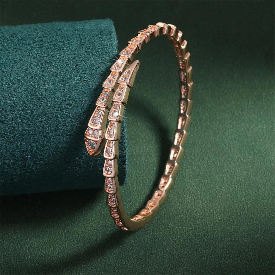 Snake Bone Open Bangles Bracelet