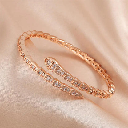 Snake Bone Open Bangles Bracelet