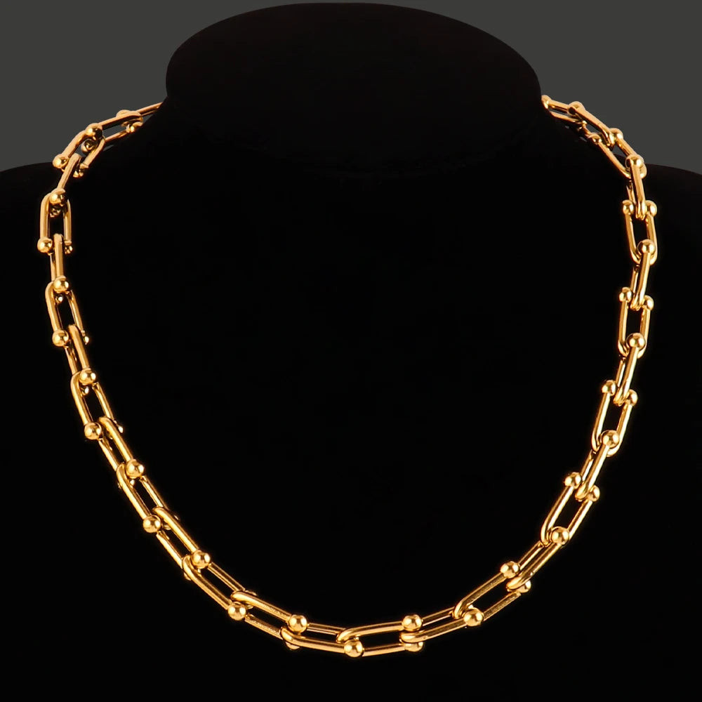 Bold Chain Necklace Gold/Silver Thick Claviccle Chain Choker
