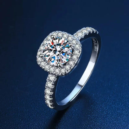 Moissanite Ring Center Stone and 5A zircon side stones