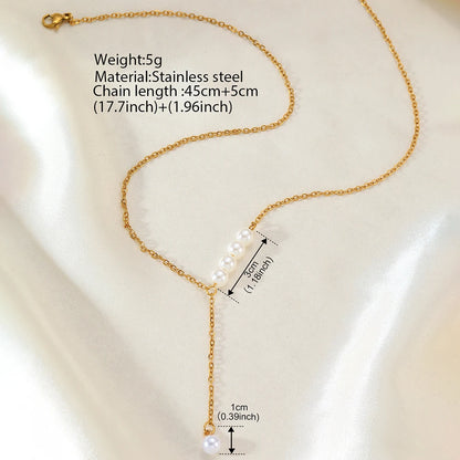 Minimalist imitation Pearl Necklaces