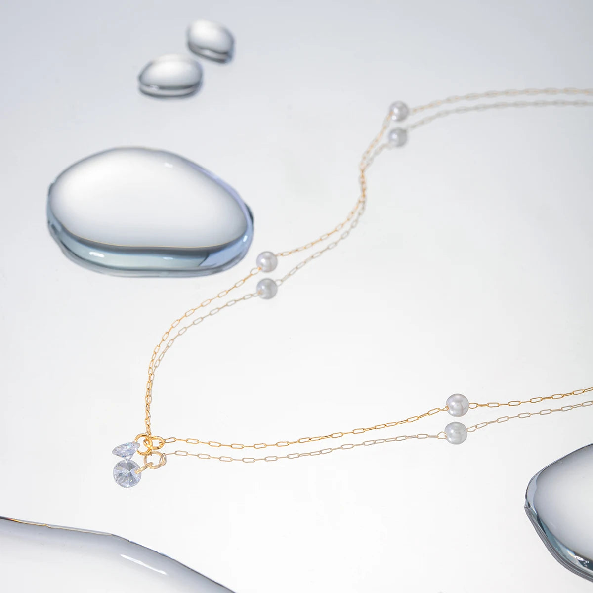 Exquisite Pearl Zircons Necklace
