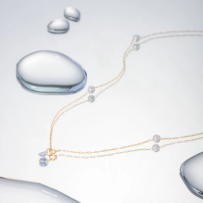 Exquisite Pearl Zircons Necklace