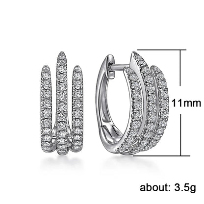 Three Line Claw Hoop Earrings