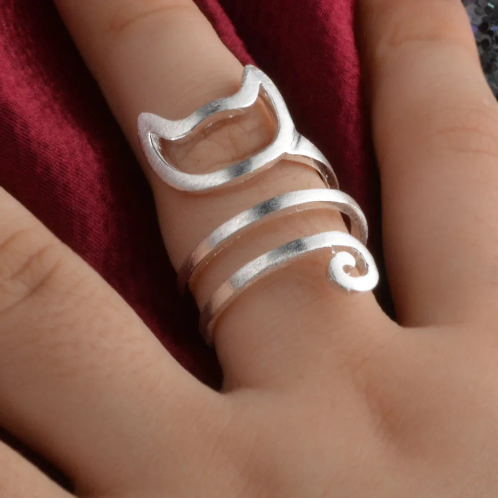 Winding Hook Knitted Sweater Cat Ring